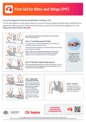 Bites and Stings - Pressure Immobilisation Technique